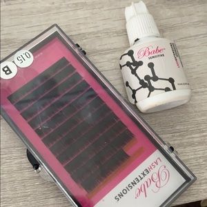 Individual lashes and adhesive